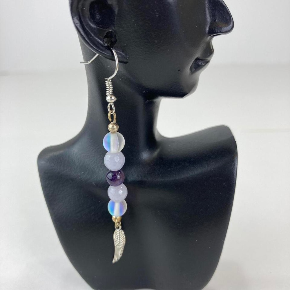 Boho gemstone earrings are handmade by Cosmic Dreamer Creations